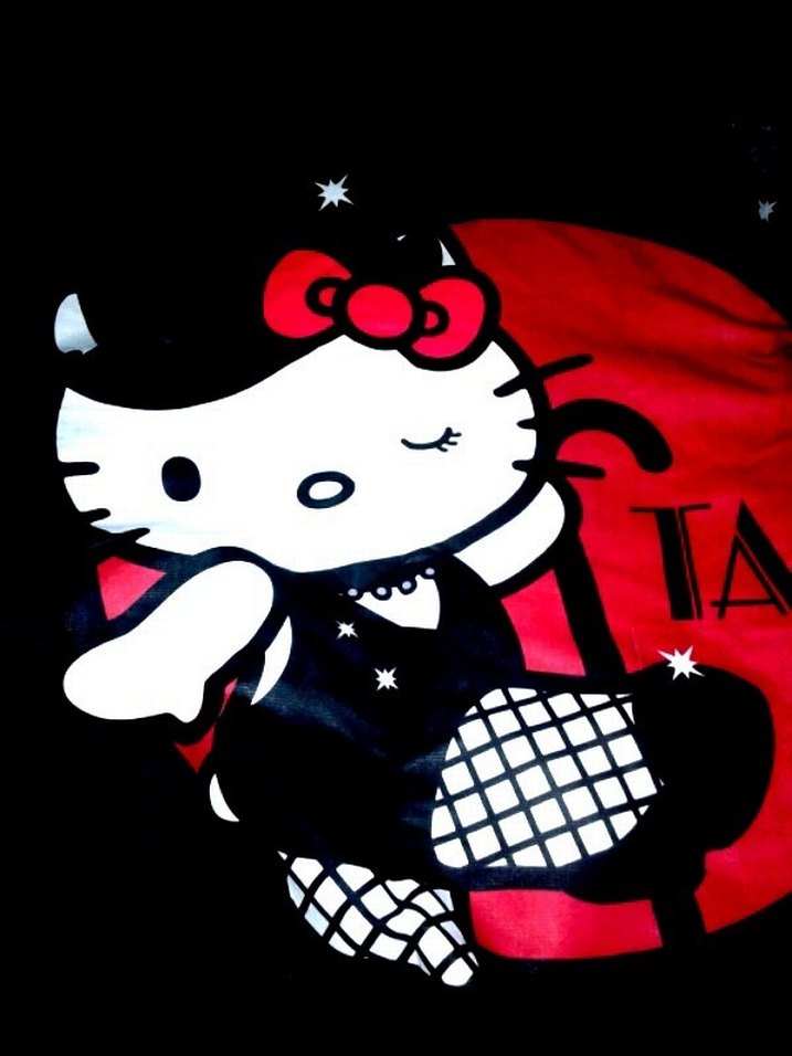 Kırmızı Baskılı Goth Tarzı Kediler İçin Düğmeli Kıyafet - Görsel 3