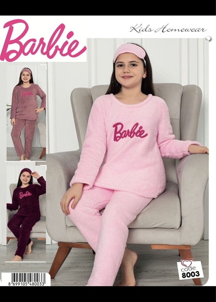 Simli nakış detaylı welsoft pelüş polar pijama takımı - Görsel 2