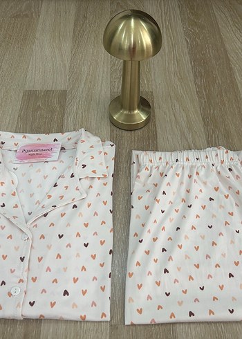 Diğer Krem Önden Düğmeli-Soft Milan Pijama Takımı