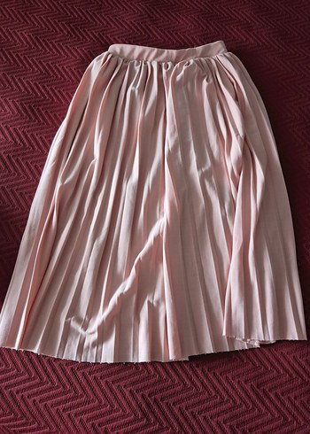 Pembe Pilili Midi Etek
