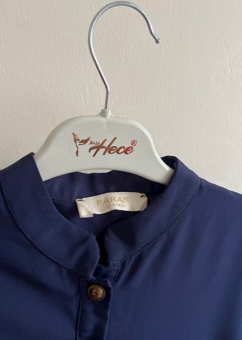 Düğmeli Lacivert Keten Uzun Kollu Tunik - Görsel 3