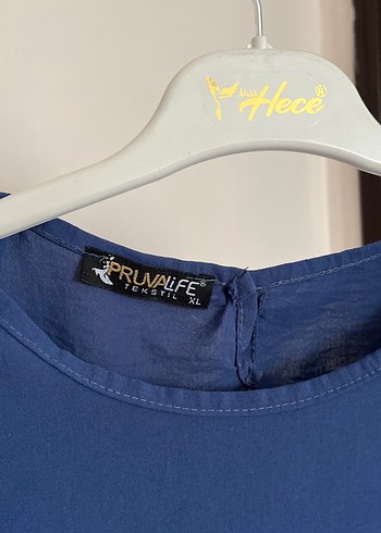 Kadın Mavi Keten Uzun Kollu Tunik - Görsel 3