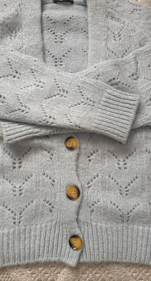 Gri Örgü Bohem Kadın Hırka - Görsel 3