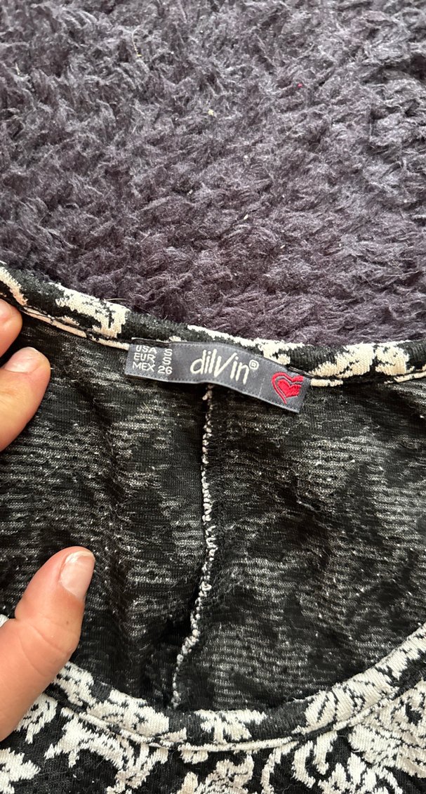 Dilvin Gri Çiçek Desenli Dantel Detaylı Uzun Kollu Triko Elbise - Görsel 2