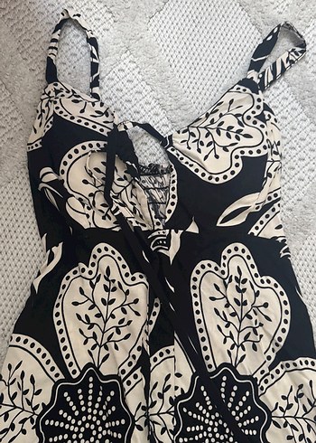 Dantel Detaylı Siyah Bohem Uzun Elbise - Görsel 3