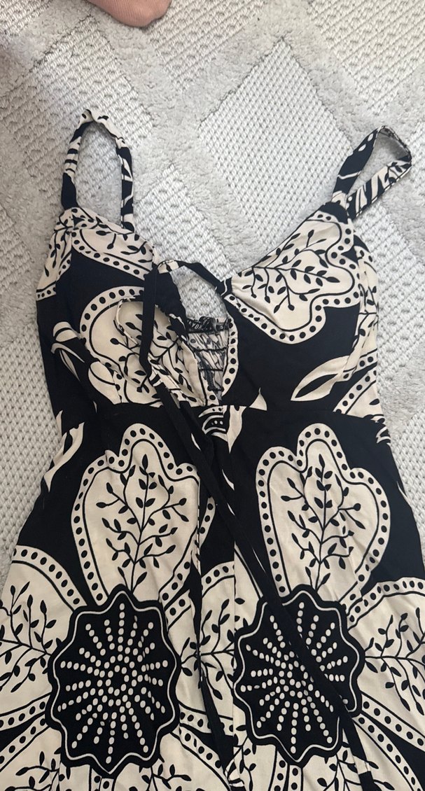 Dantel Detaylı Siyah Bohem Uzun Elbise - Görsel 3