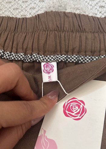 Bej Kadın Midi Kumaş Bol Kesim Pantolon - Görsel 3