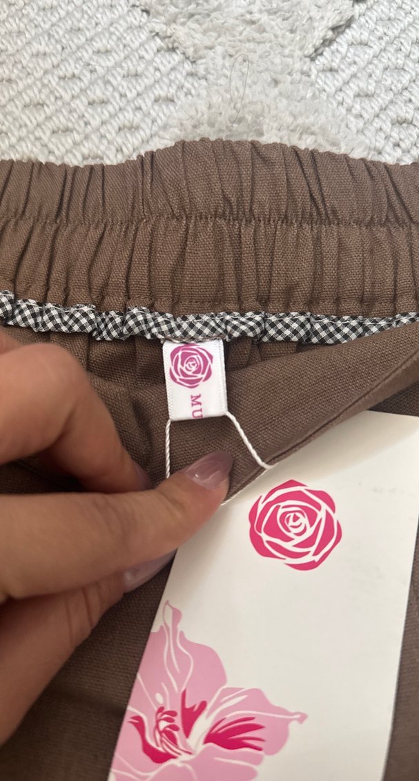 Bej Kadın Midi Kumaş Bol Kesim Pantolon - Görsel 3