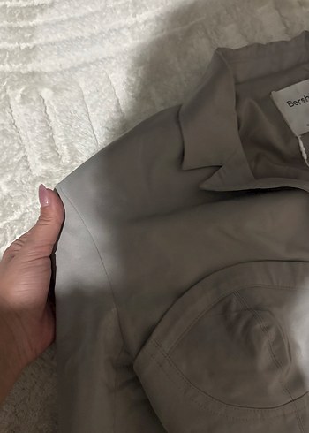 Bershka Gri Piliseli Kadın Pantolon Ceket Takım - Görsel 6