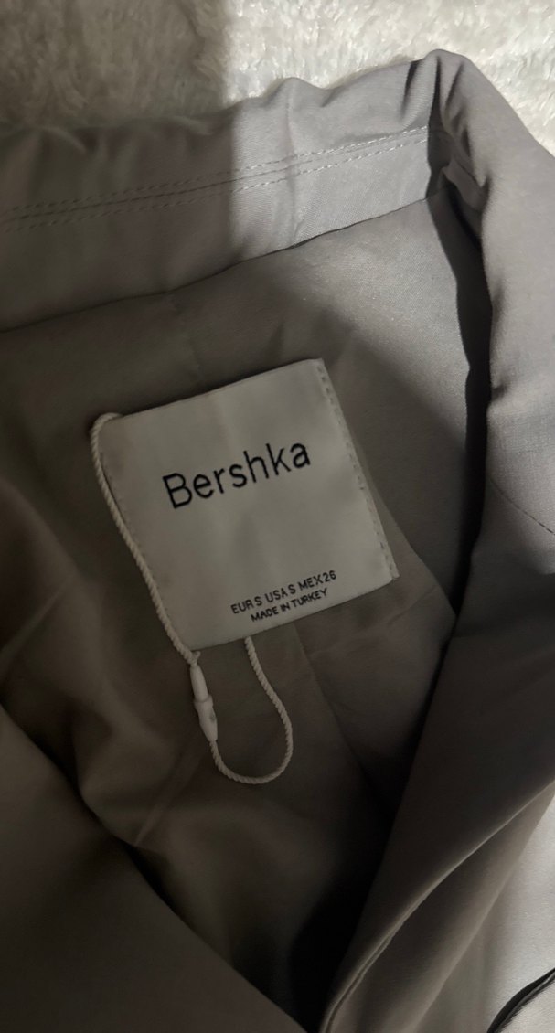 Bershka Gri Piliseli Kadın Pantolon Ceket Takım - Görsel 5