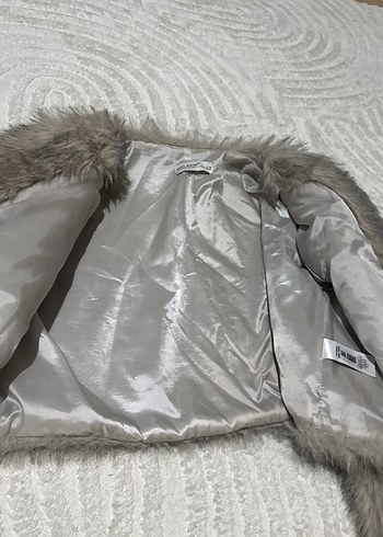 Kusursuz Eyyo Gri Kadın Suni Kürk Ceket - Görsel 6