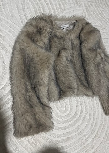 Kusursuz Eyyo Gri Kadın Suni Kürk Ceket - Görsel 3