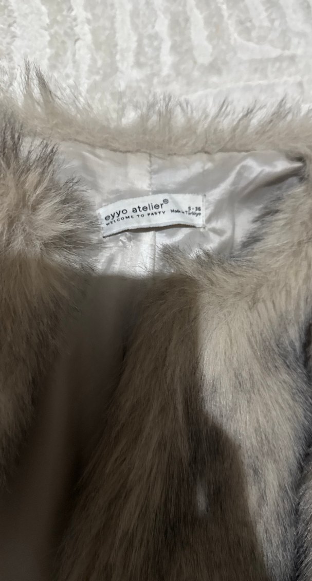 Kusursuz Eyyo Gri Kadın Suni Kürk Ceket - Görsel 5