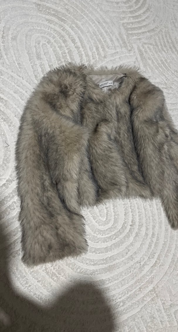 Kusursuz Eyyo Gri Kadın Suni Kürk Ceket - Görsel 3