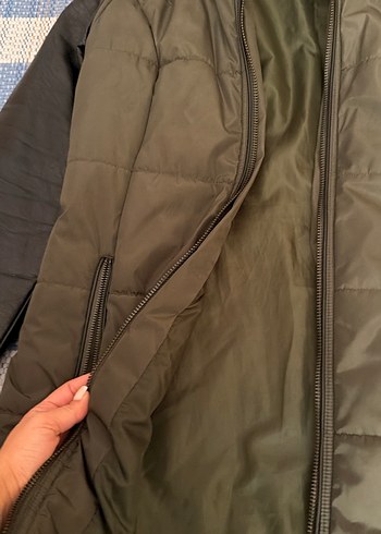 Kürklü Kapüşonlu Kahverengi Kadın Deri Mont - Görsel 3