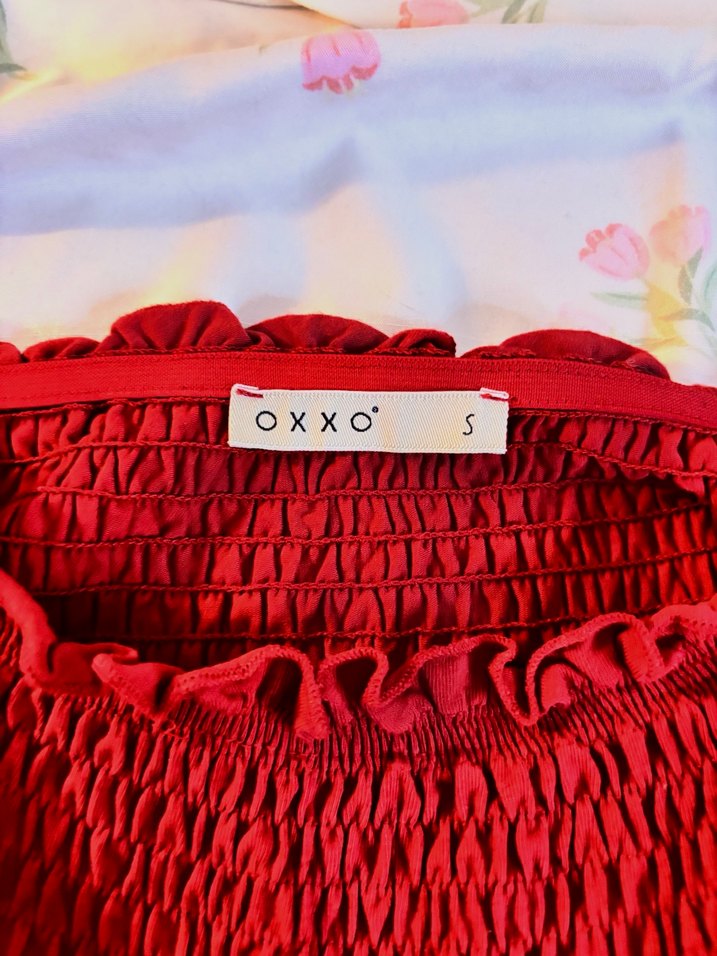 Kırmızı Drapeli Midi Cottagecore Bohem Elbise - Görsel 3