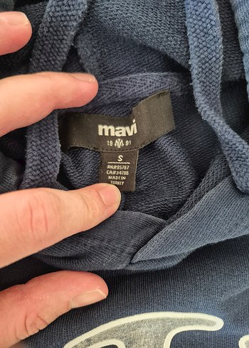 Koyu Mavi Kapüşonlu Erkek Sweatshirt - Görsel 5