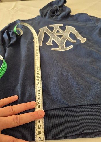 Koyu Mavi Kapüşonlu Erkek Sweatshirt - Görsel 2