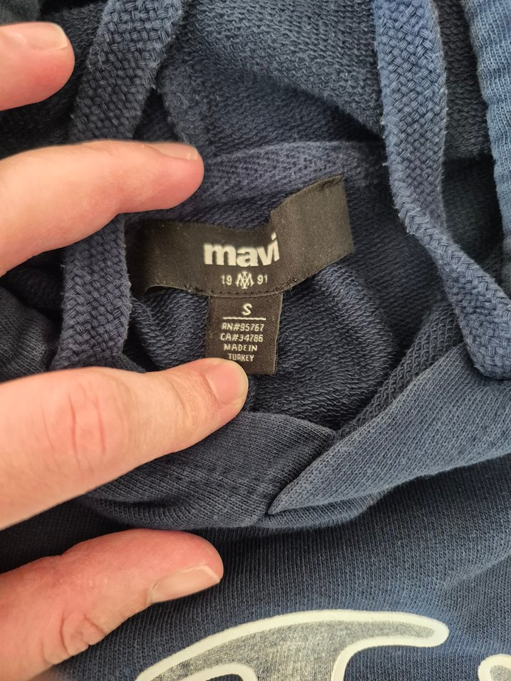 Koyu Mavi Kapüşonlu Erkek Sweatshirt - Görsel 5