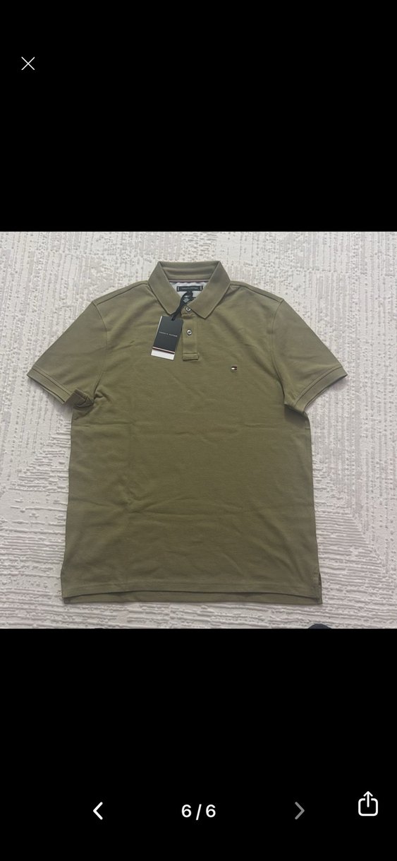 Orijinal Tommy Hilfiger Erkek Haki Kısa Kollu Polo Tişört - Görsel 2