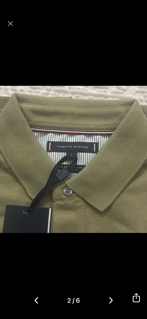 Orijinal Tommy Hilfiger Erkek Haki Kısa Kollu Polo Tişört - Görsel 5