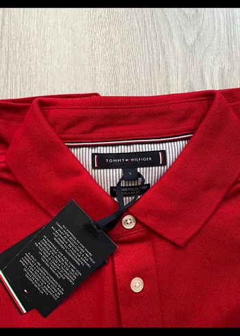 Orijinal Tommy Hilfiger Kırmızı Polo Tişört - Görsel 4