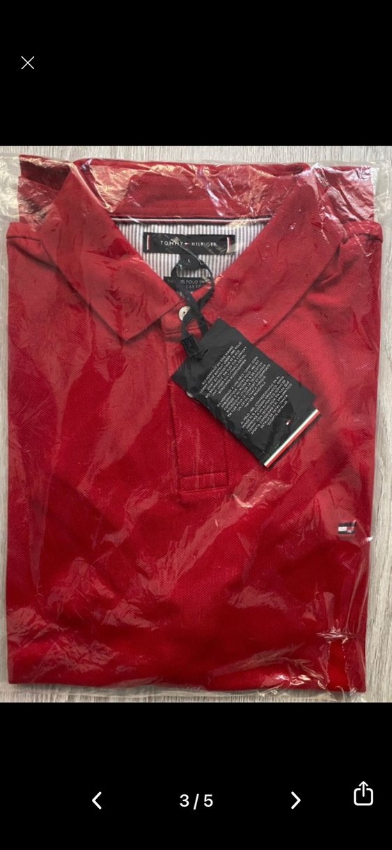 Orijinal Tommy Hilfiger Kırmızı Polo Tişört - Görsel 5