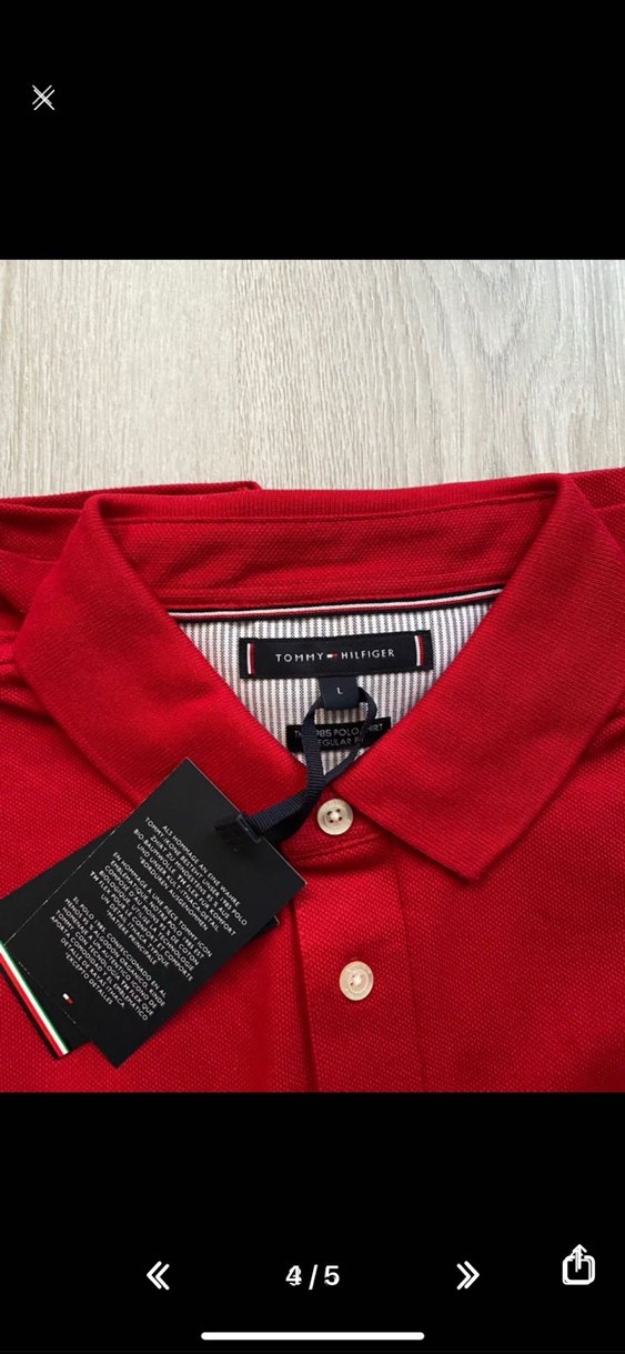 Orijinal Tommy Hilfiger Kırmızı Polo Tişört - Görsel 4
