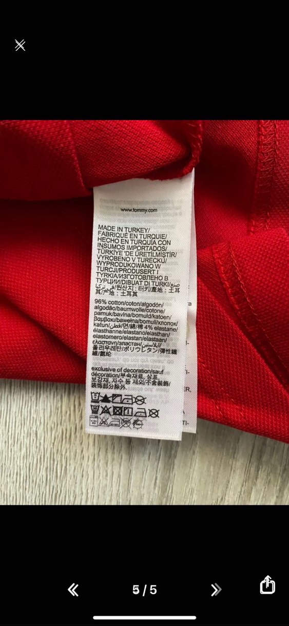 Orijinal Tommy Hilfiger Kırmızı Polo Tişört - Görsel 3