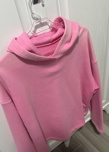 Pembe Kadın Kapüşonlu Sweatshirt - Görsel 2