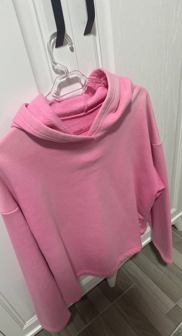 Pembe Kadın Kapüşonlu Sweatshirt - Görsel 2