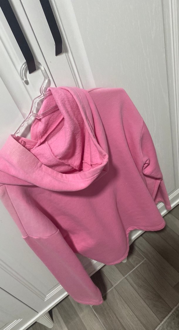 Pembe Kadın Kapüşonlu Sweatshirt - Görsel 3