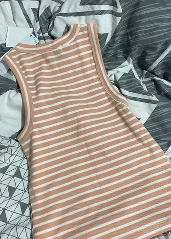 Çizgili Mini Kadın Atlet - Görsel 3