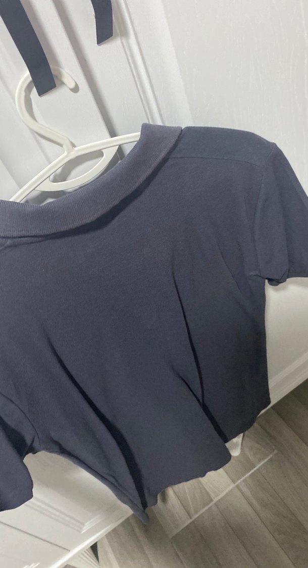 Gri Denim Polo Tişört - Görsel 3
