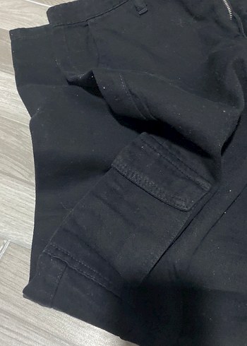 Kadın Siyah Bol Kesim Midi Kot Pantolon - Görsel 2
