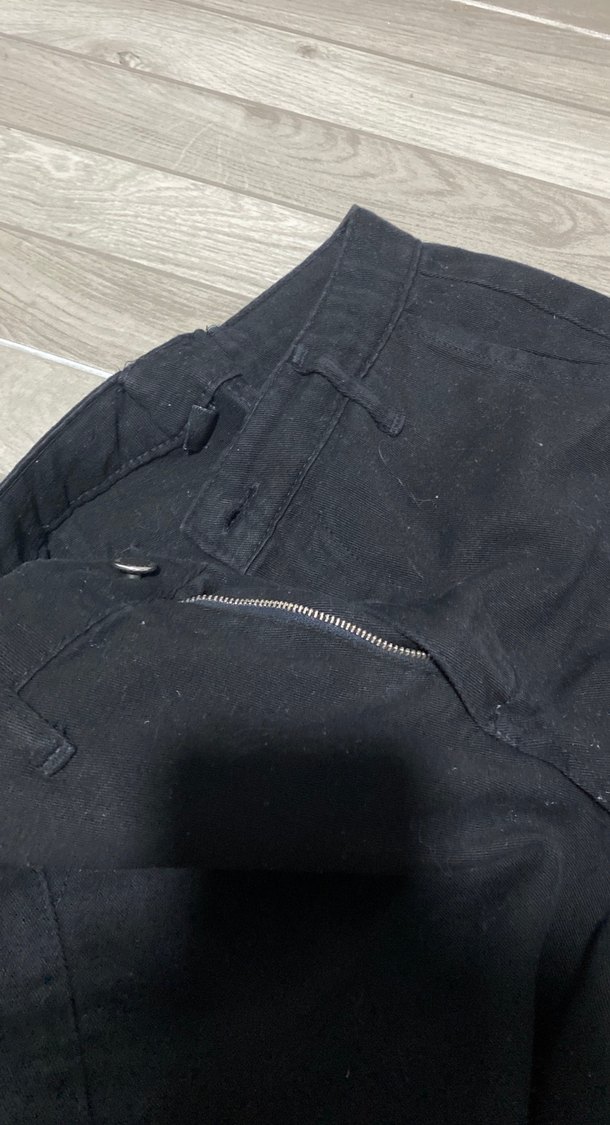 Kadın Siyah Bol Kesim Midi Kot Pantolon - Görsel 3