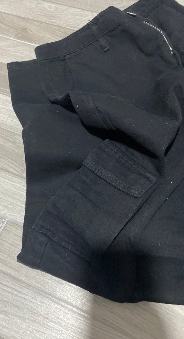 Kadın Siyah Bol Kesim Midi Kot Pantolon - Görsel 2