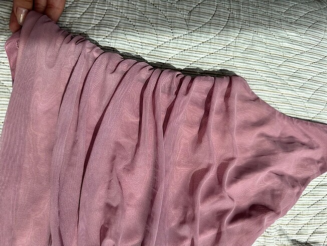s Beden pembe Renk Tül boynu kuşaklı gül kurusu bluz antrasit ve pembe bluz