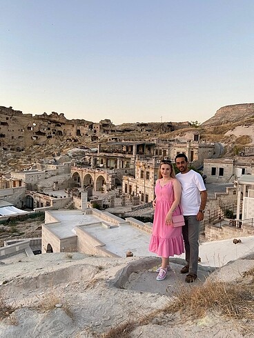 1 kez giydim günlük pembe elbise