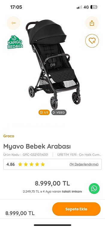 Yepyeni kabin boy bebek arabası
