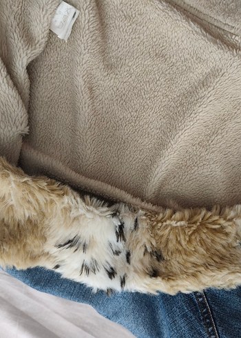 Sokak Stili Kadın Kot Ceket, Kürklü - Görsel 3