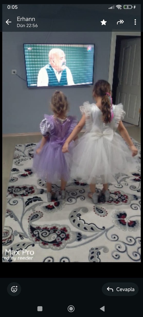 Mor Dantel Detaylı Kız Çocuk Elbise - Görsel 2