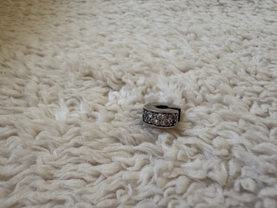 Şeffaf Pavé Klips Charm 925 Ayar Gümüş - Görsel 2