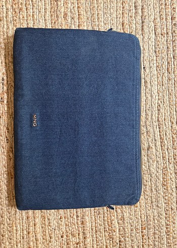 Mango Mng Lacivert Denim Fermuarli Laptop Cantasi