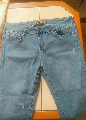 38 Beden mavi Renk Kadın Açık Mavi Dar Kesim Midi Jean