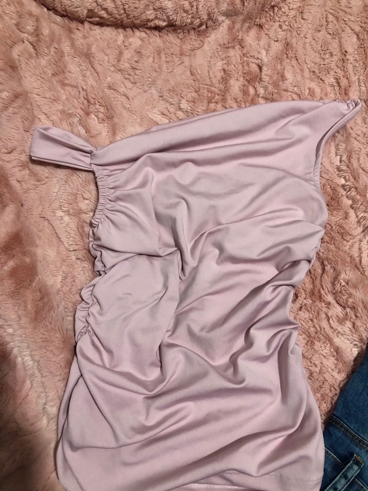 Pudra Renk capraz bluz body - Görsel 2