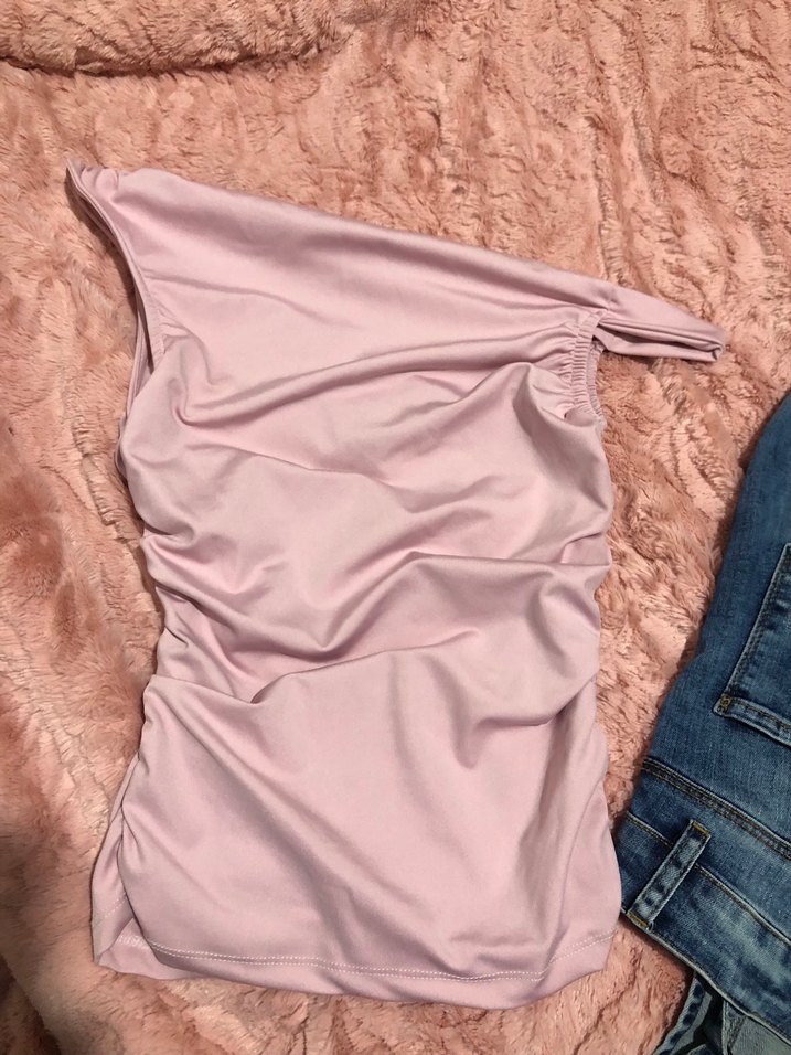 Pudra Renk capraz bluz body - Görsel 3