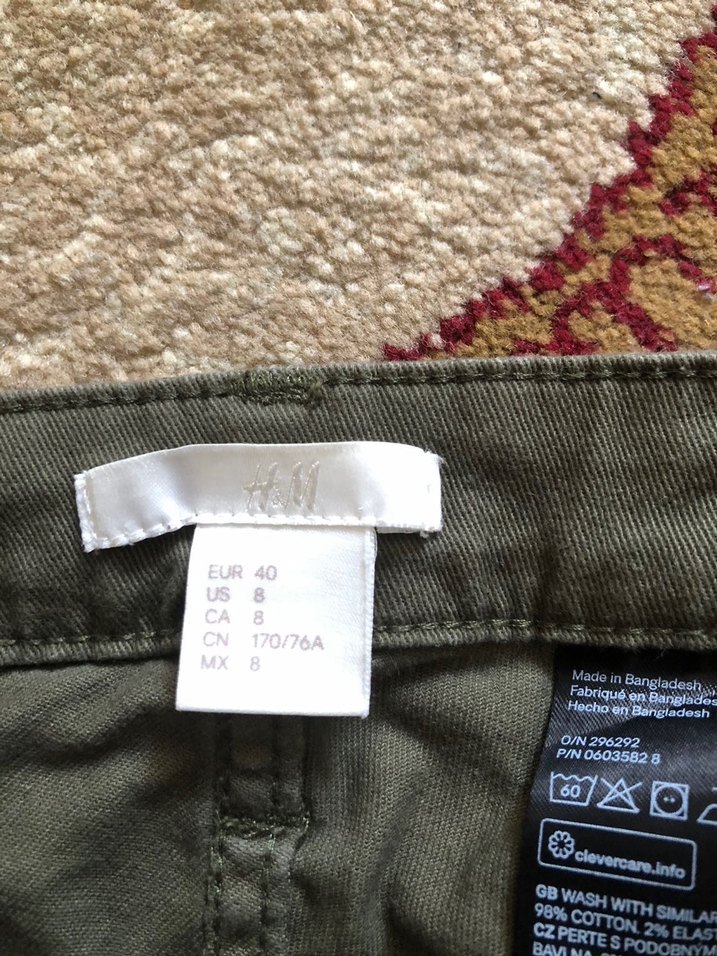 Kadın Haki Mini Şort Bol Kesim Düğmeli - Görsel 3