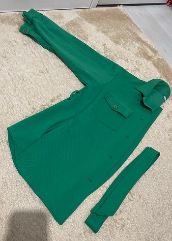 Düğmeli Yeşil Kadın Gömlek - Görsel 3