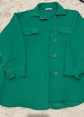 Düğmeli Yeşil Kadın Gömlek - Görsel 2